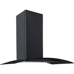 Culina CG90BKPF Curved Glass 90Cm Chimney Hood Black