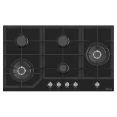 Teknix BITK290GH5B Gas Hob 5 Burner 90Cm Black Glass