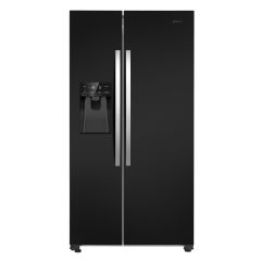 Teknix THSBS1791PLUBIX American Fridge Freezer Ice + Water Plumbed 90Cm Black Steel