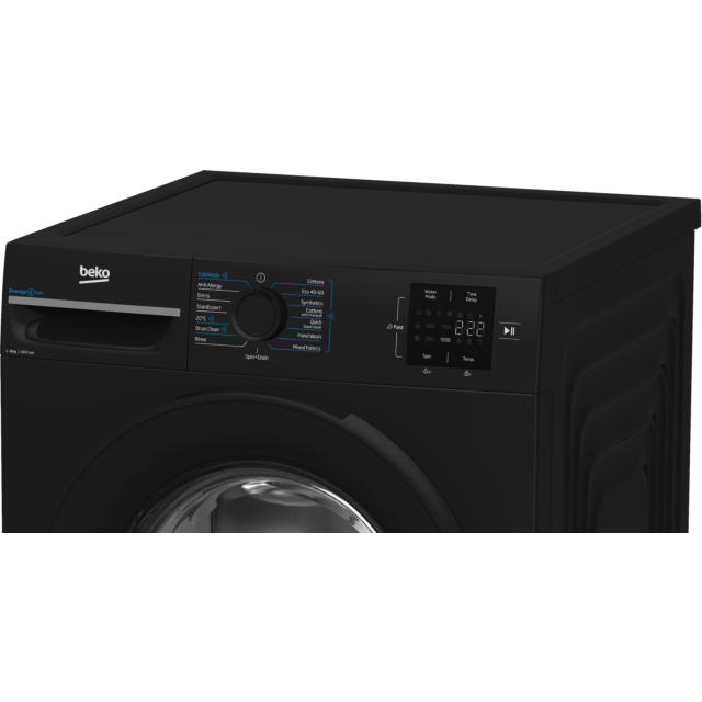 Beko BMN3WT3841B 8kg 1400 Spin RecycledTub Washing Machine - Black