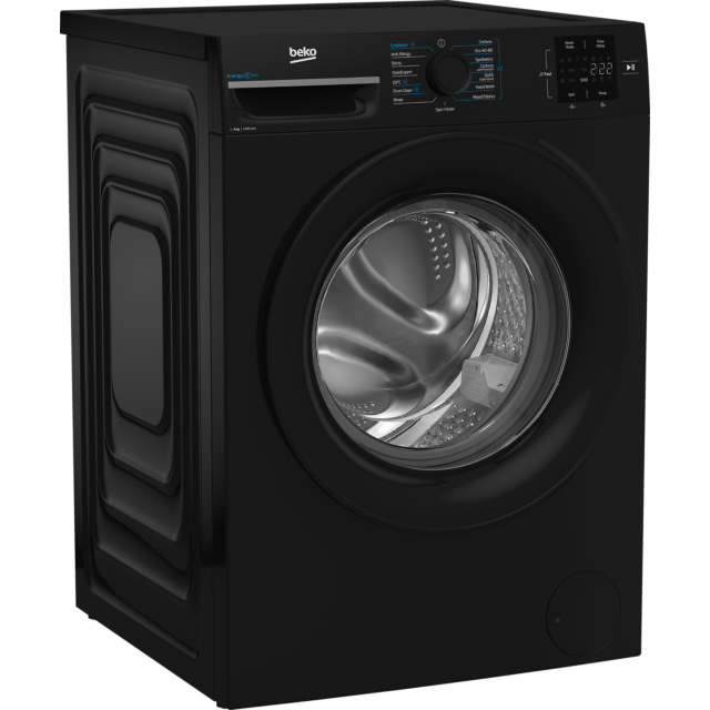Beko BMN3WT3841B 8kg 1400 Spin RecycledTub Washing Machine - Black