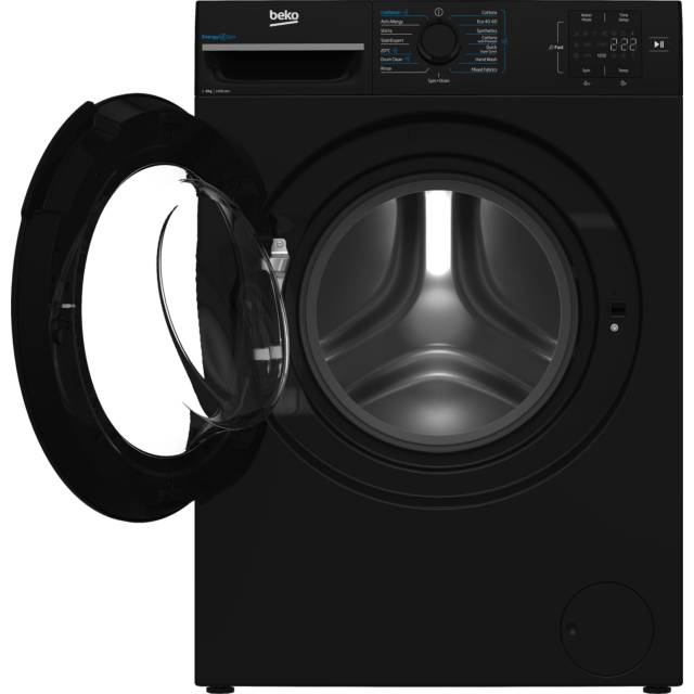 Beko BMN3WT3841B 8kg 1400 Spin RecycledTub Washing Machine - Black
