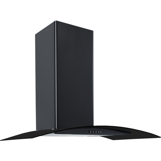 Culina CG90BKPF Curved Glass 90Cm Chimney Hood Black