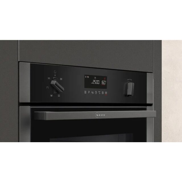 Neff C1AMG84G0B 44 Litres Built In Microwave Oven with Hot Air - Black with Graphite Trim