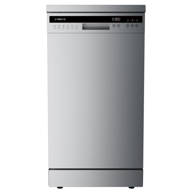 Teknix TX3FD458S Freestanding Dishwasher Slimline Silver