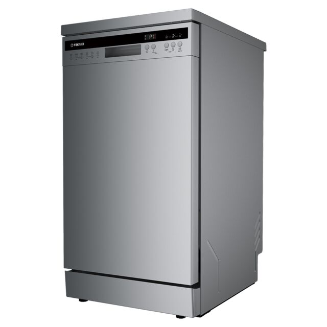 Teknix TX3FD458S Freestanding Dishwasher Slimline Silver